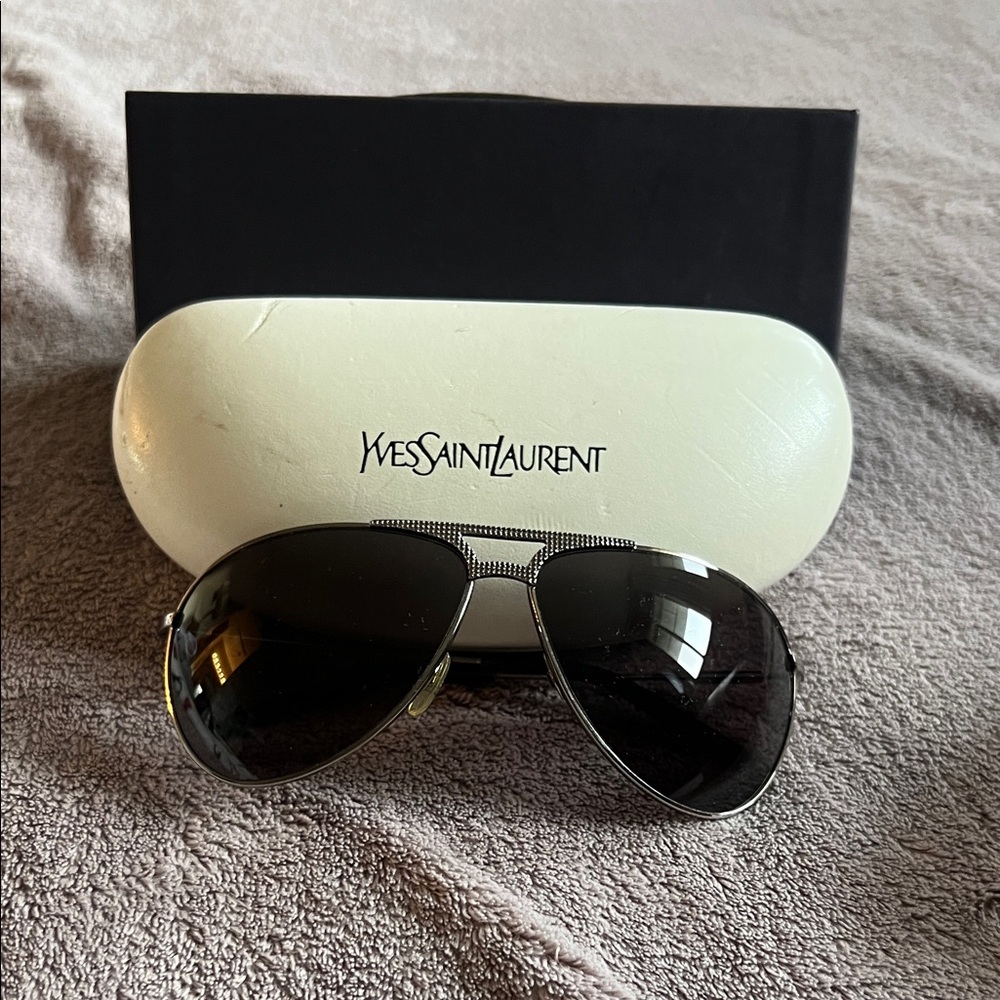 Yves Saint Laurent Dark Lens Aviator Sunglasses